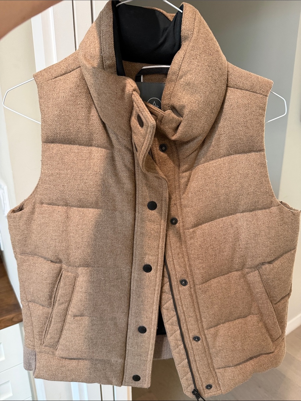 Aether Women’s Quilted Puffer Vest in Camel Brown - Lightweight Insulated Layer